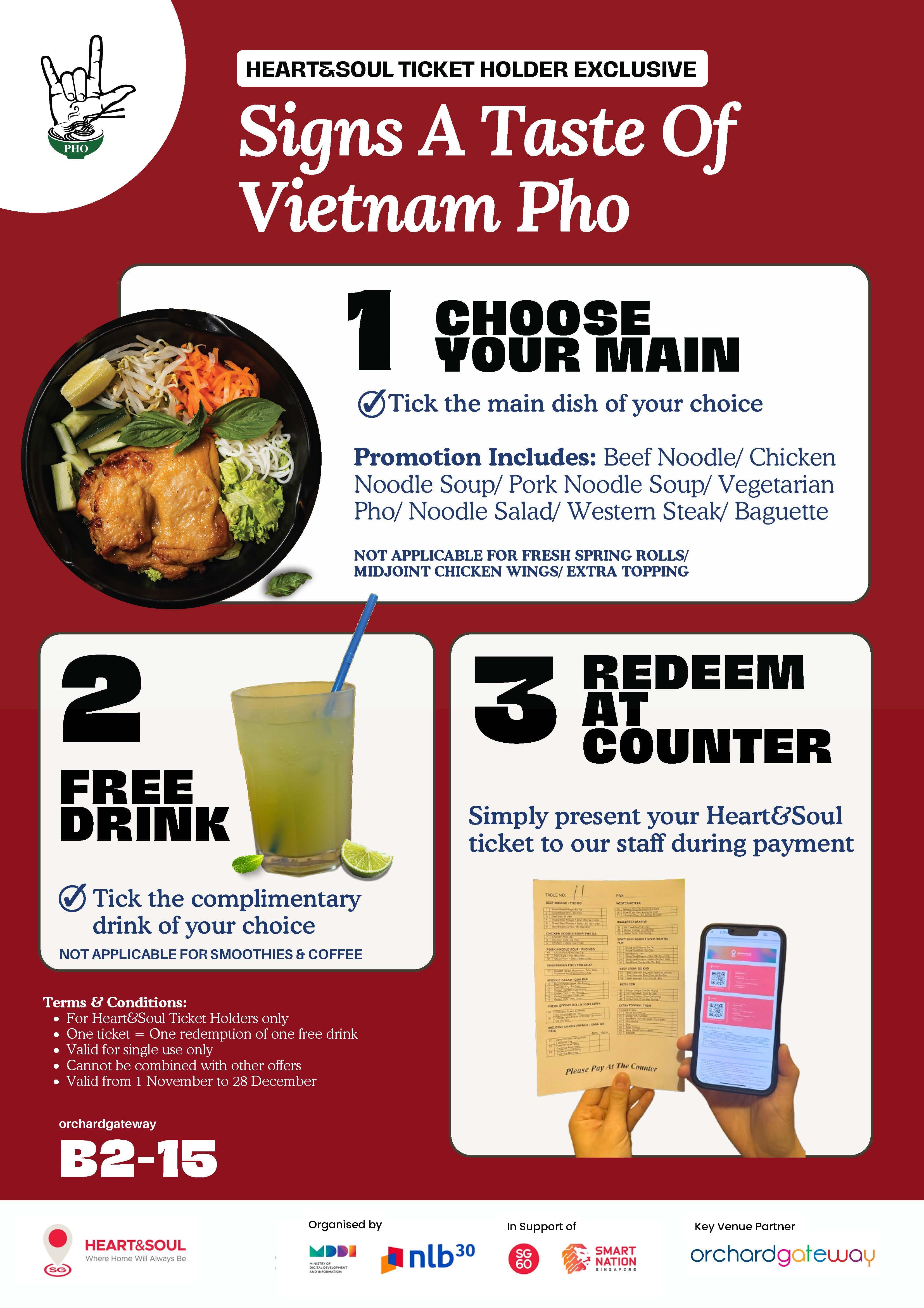 SIGNS A TASTE OF VIETNAM PHO STEP BY STEP PROMO